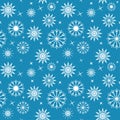 Winter seamless pattern with snowflakes. Pattern for office, packaging, banners, postcards.